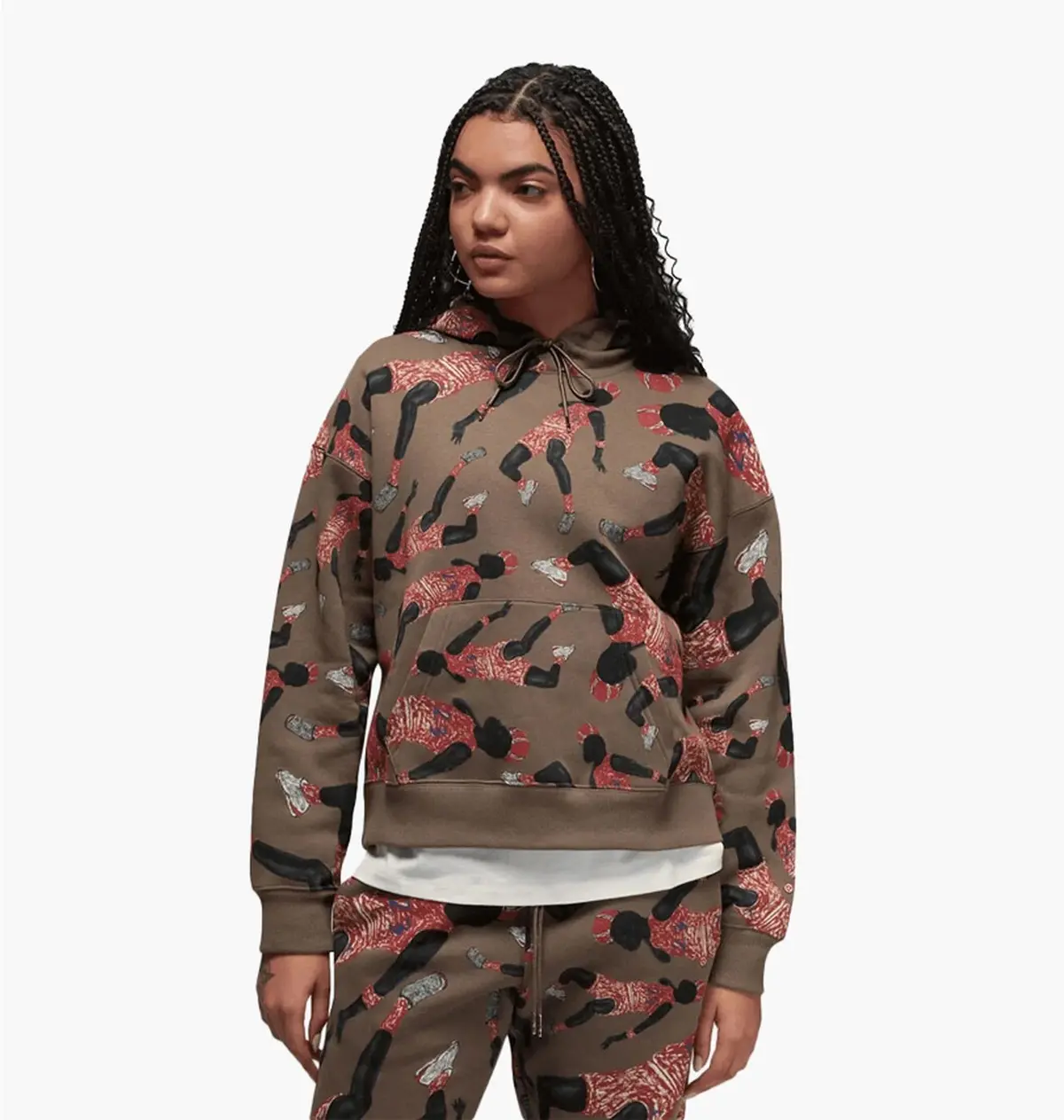 Кофта женские Jordan Jordan Artist Series Fleece Pullover Hoodie Brown