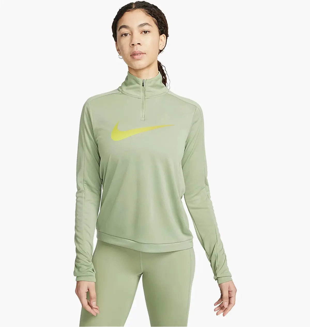 Кофта женские Nike 1/4 Dri-Fit Swoosh Olive