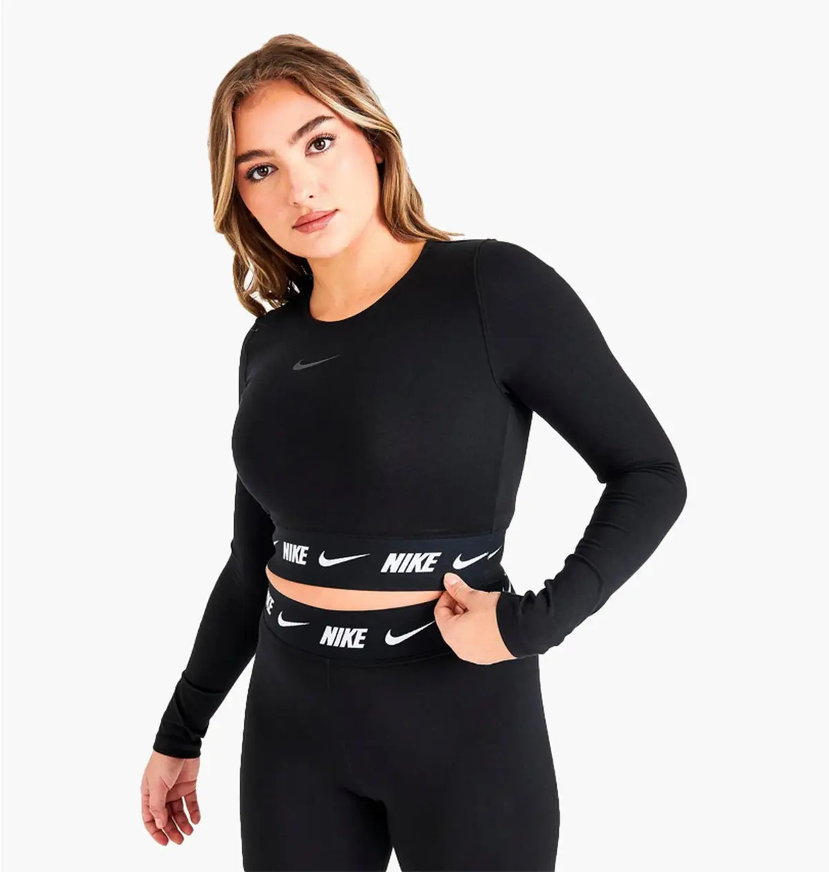Лосіни жіночі Nike Tape Long-Sleeve Crop Top Black Dx2315-010