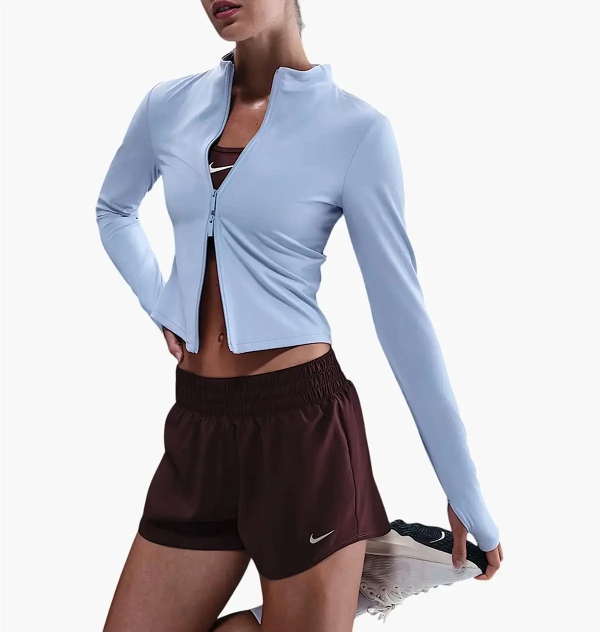 Шорти жіночі Nike One Wo Dri-Fit Mid-Rise Brief-Lined Bordo бордові DX6010-652
