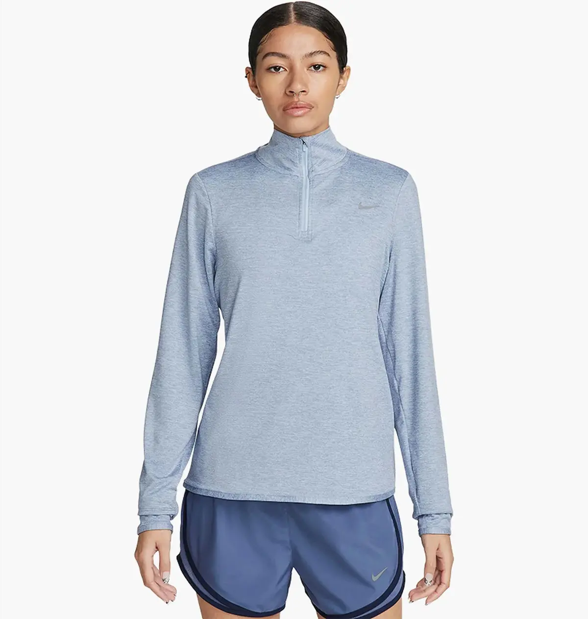 Кофта женские Nike Swift Element Uv Protection 1/4-Zip Running Top Light Blue