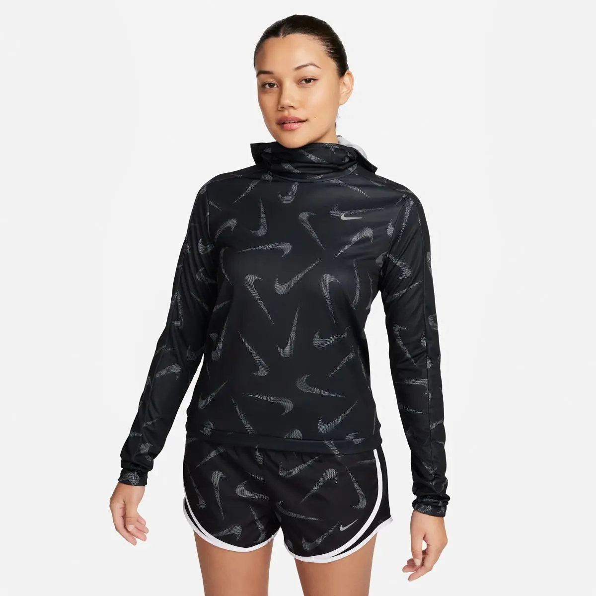 Кофта женские Nike W Dri-Fit Swsh Prnt Pacer Hooded