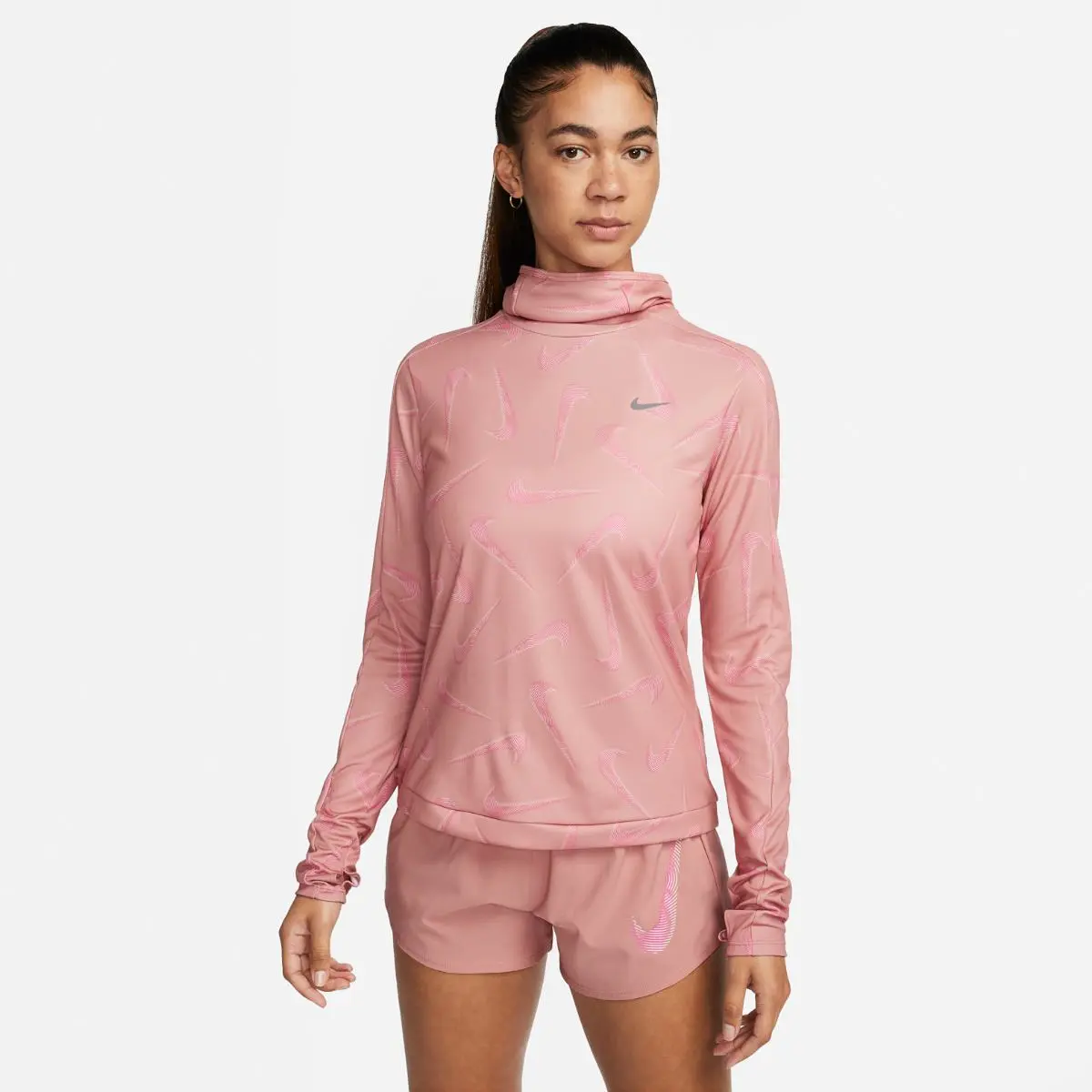 Кофта женские Nike W Dri-Fit Swsh Prnt Pacer Hooded
