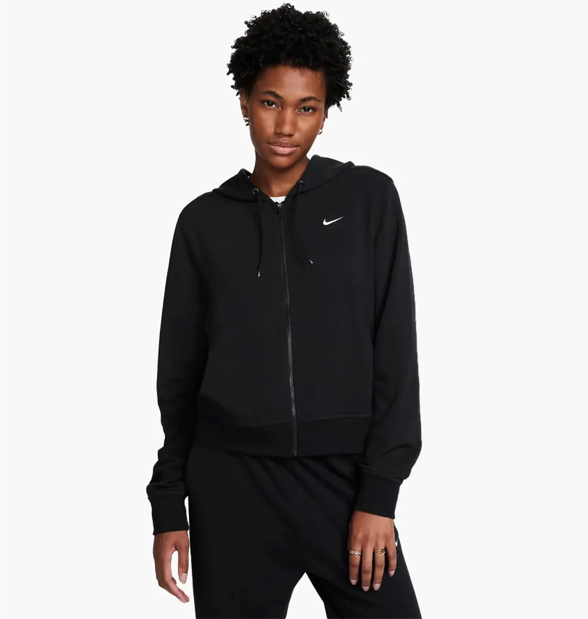 Кофта женские Nike Dri-Fit One Full-Zip French Terry Hoodie Black