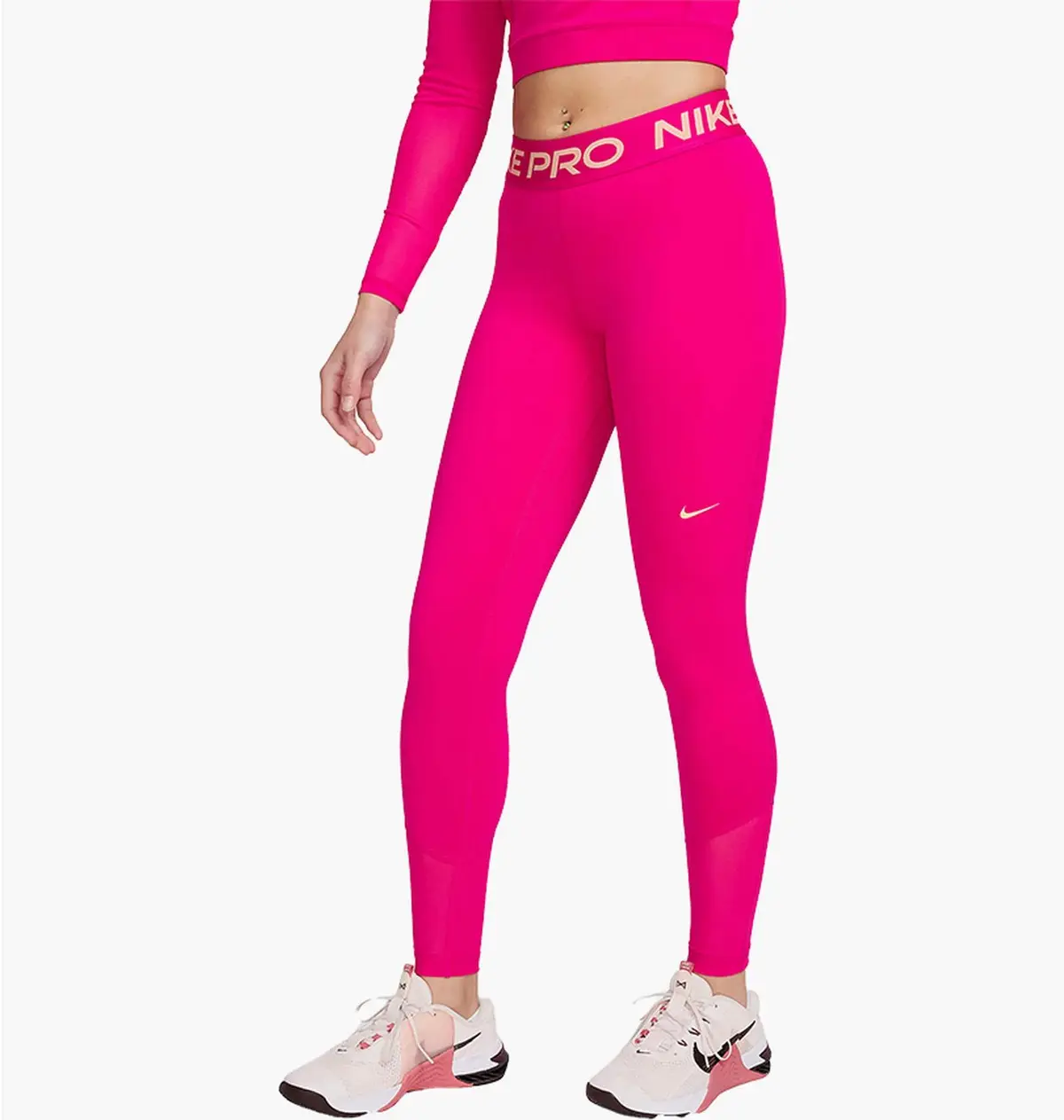 Лосіни жіночі Nike Pro Mid-Rise Full-Length Leggings Pink