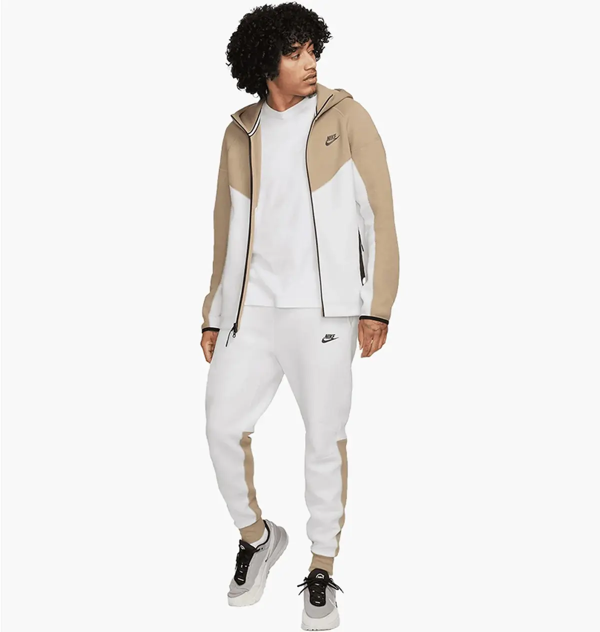 Спортивный костюм мужской Nike Sportswear Tech Fleece Windrunner Tracksuit Beige/White