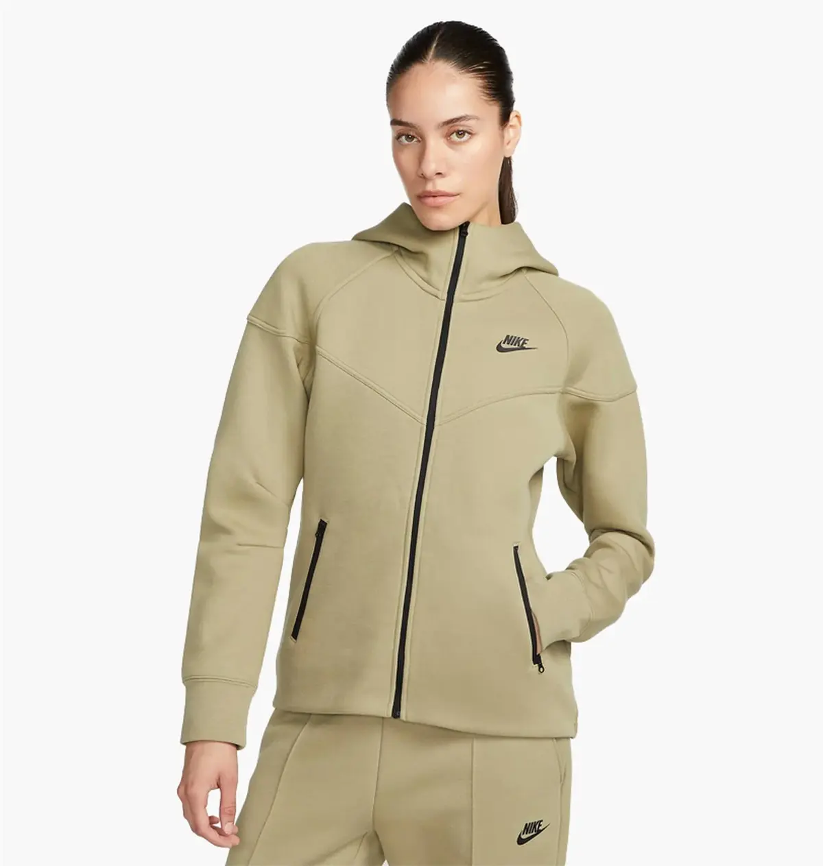 Кофта женские Nike Sportswear Tech Fleece Windrunner Full-Zip Hoodie Olive