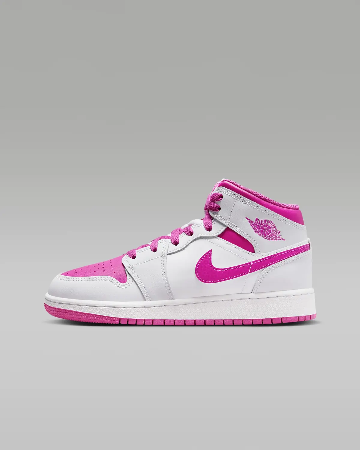 Кроссовки детские Jordan 1 Mid Gs White/Pink