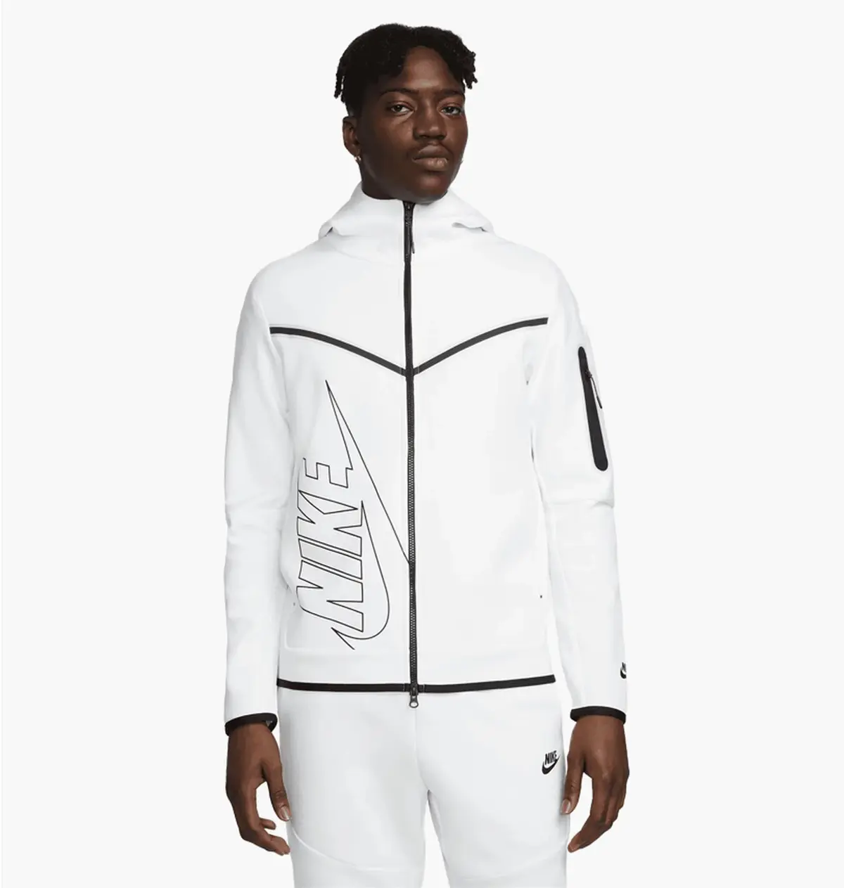 Кофта чоловіча Nike M Nsw Tch Flc Hoodie Fz Wr Gr White