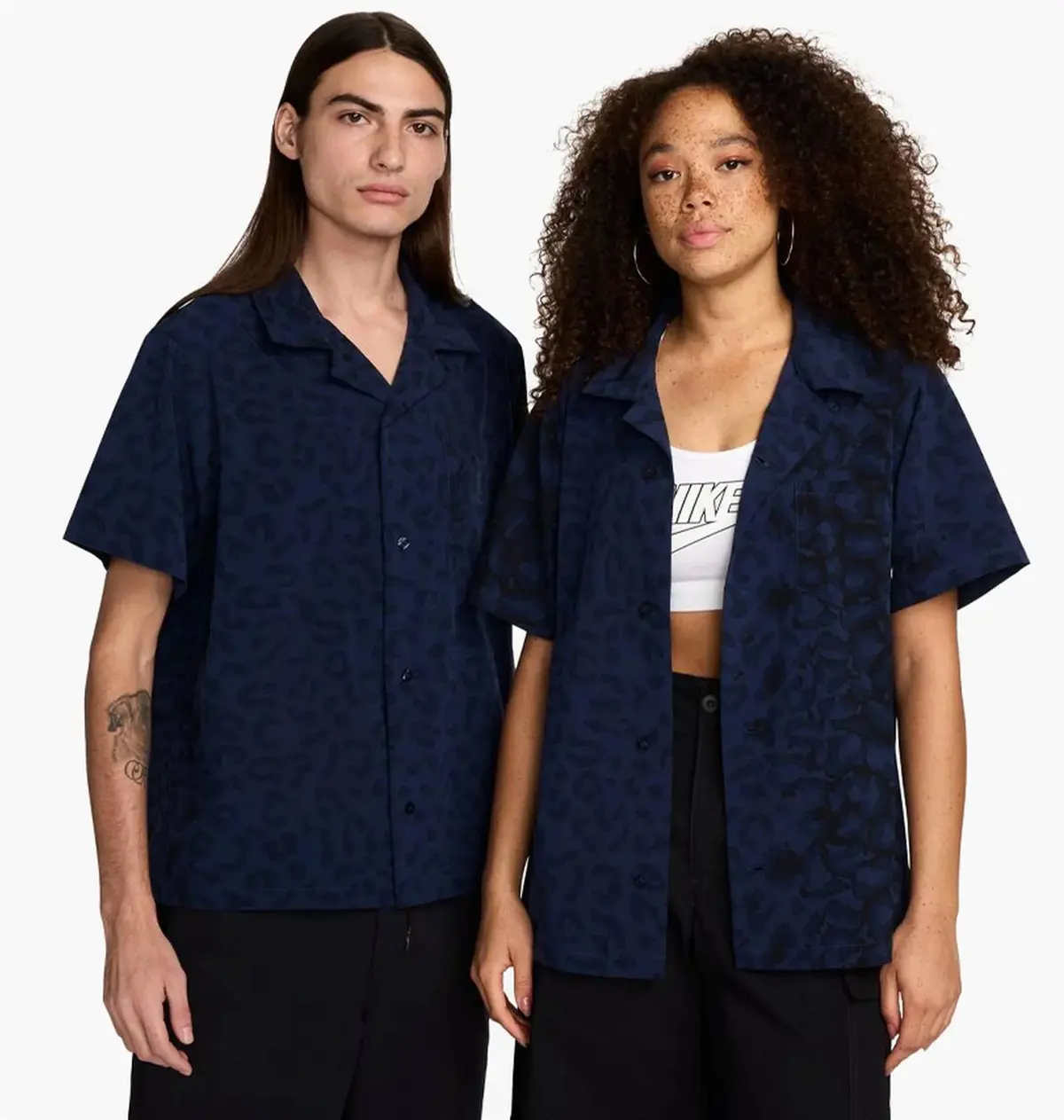 Кофта унісекс Nike Sb Print Bowler Short-Sleeve Button-Down Skate Shirt Blue