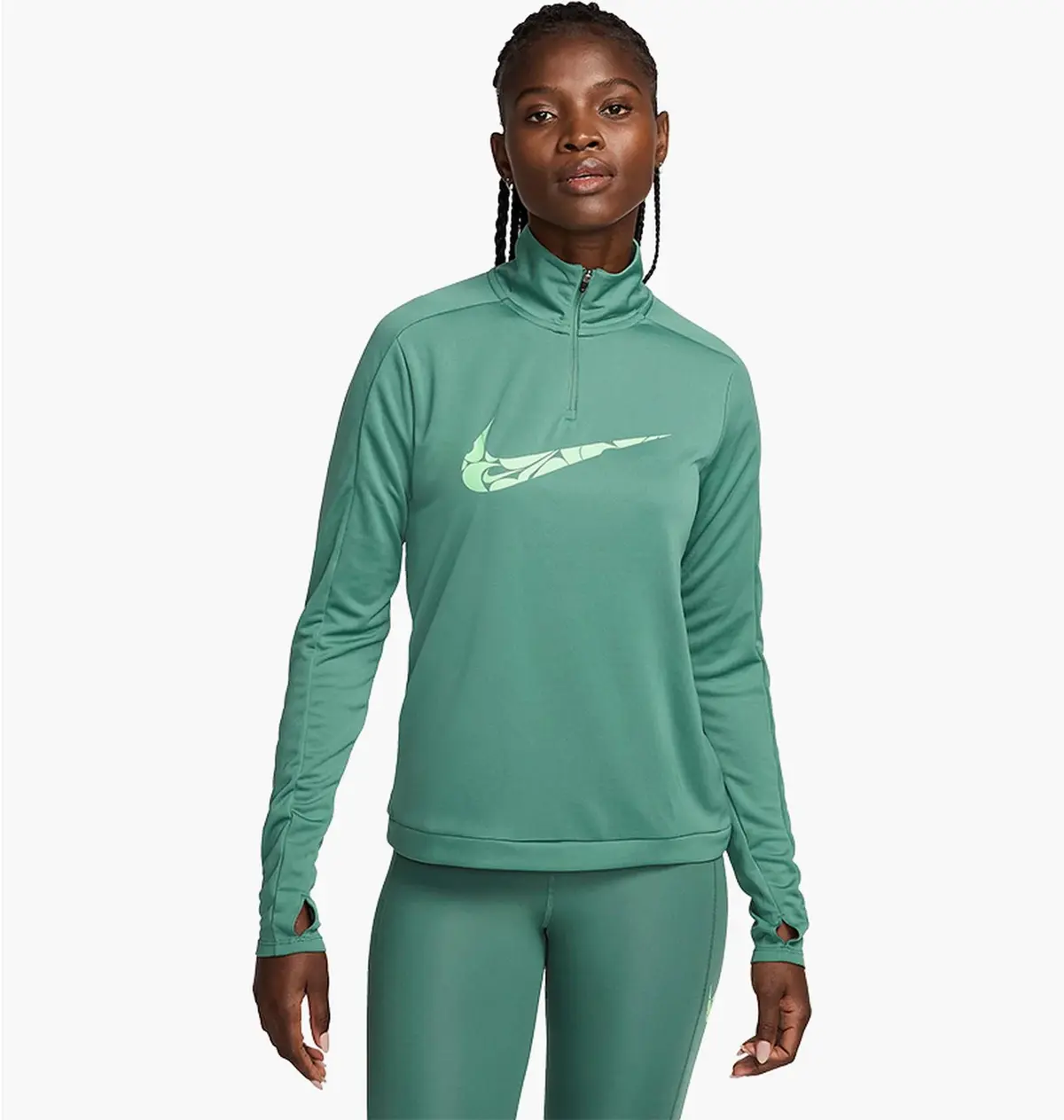 Кофта жіночі Nike 1/4 Dri-Fit Swoosh Green