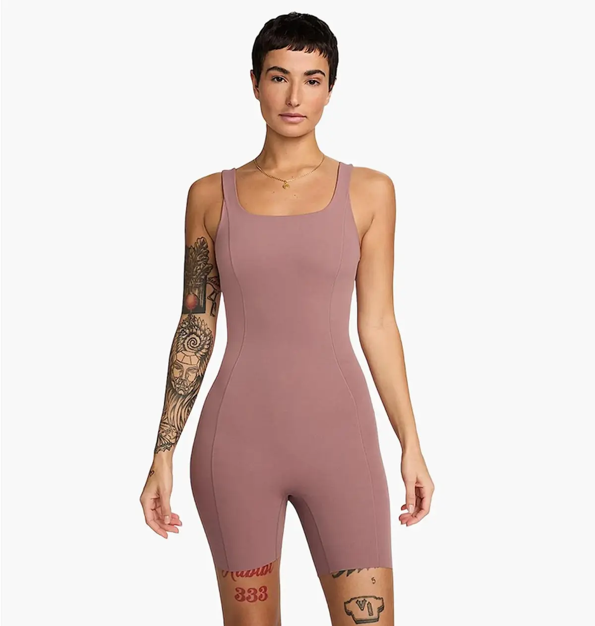 Спортивный костюм женской Nike Zenvy Dri-Fit Short Bodysuit Pink