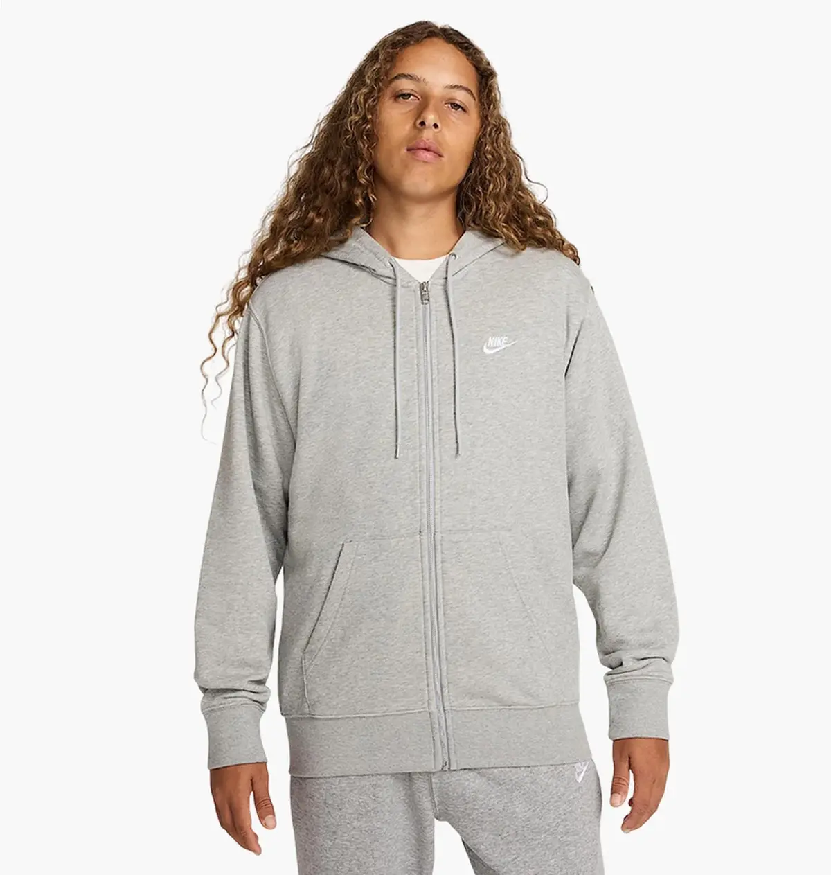 Кофта чоловіча Nike Nk Club Ft Fleece Full-Zip Grey
