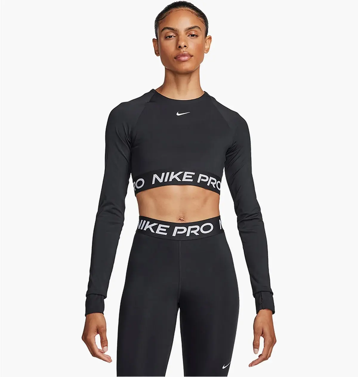 Спортивний топ жіночий Nike Pro 365 Dri-Fit Cropped Long-Sleeve Top Black