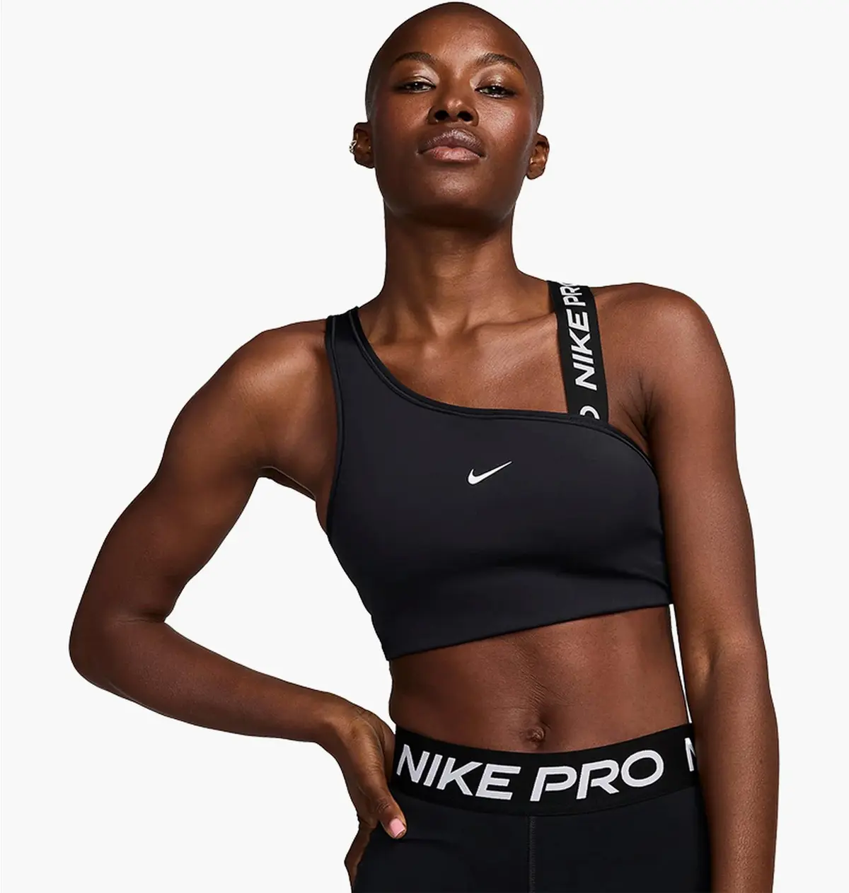 Спортивний топ жіночий Nike Pro Swoosh Asymmetrical Black