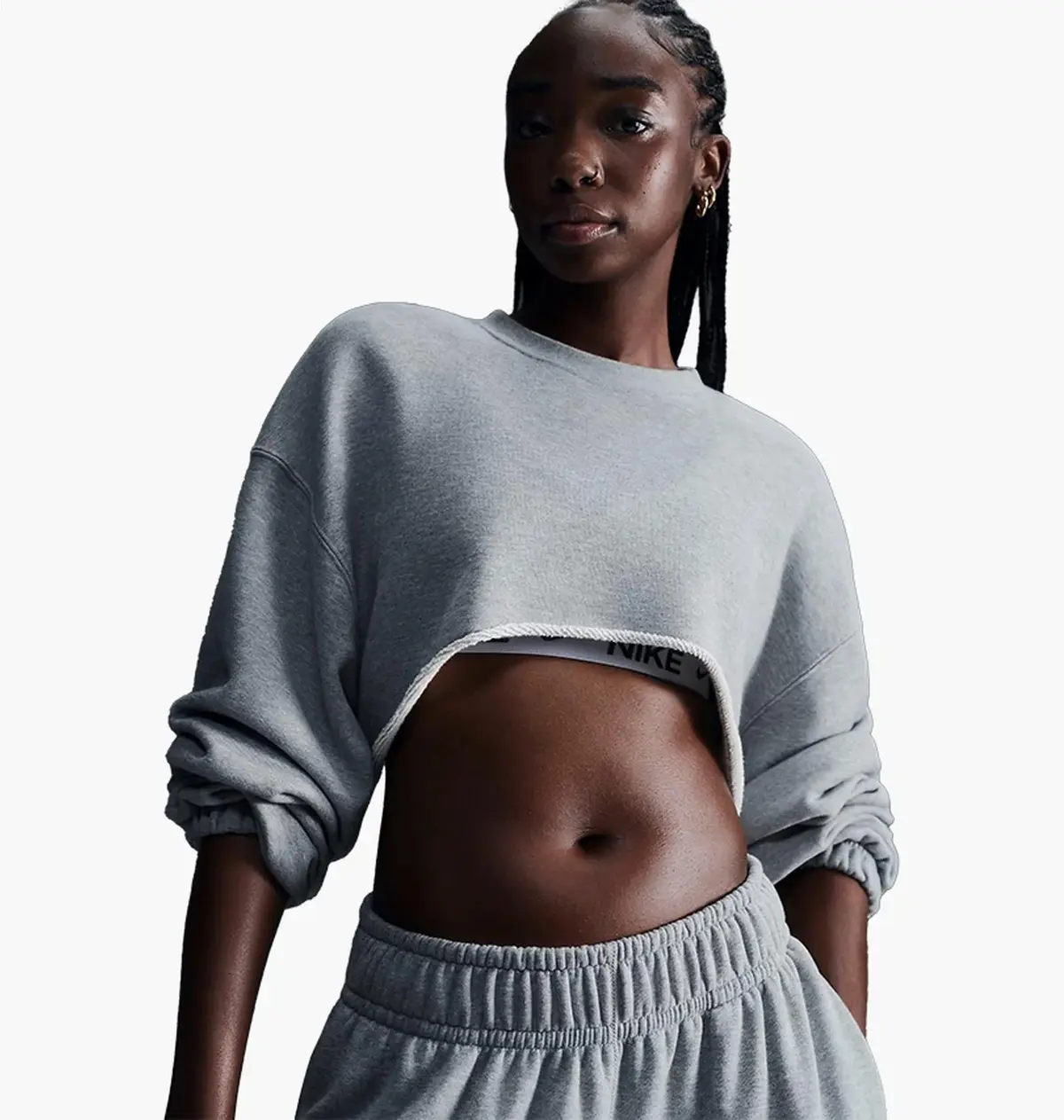 Кофта жіночі Nike Sportswearoversized French Terry Shrug Grey