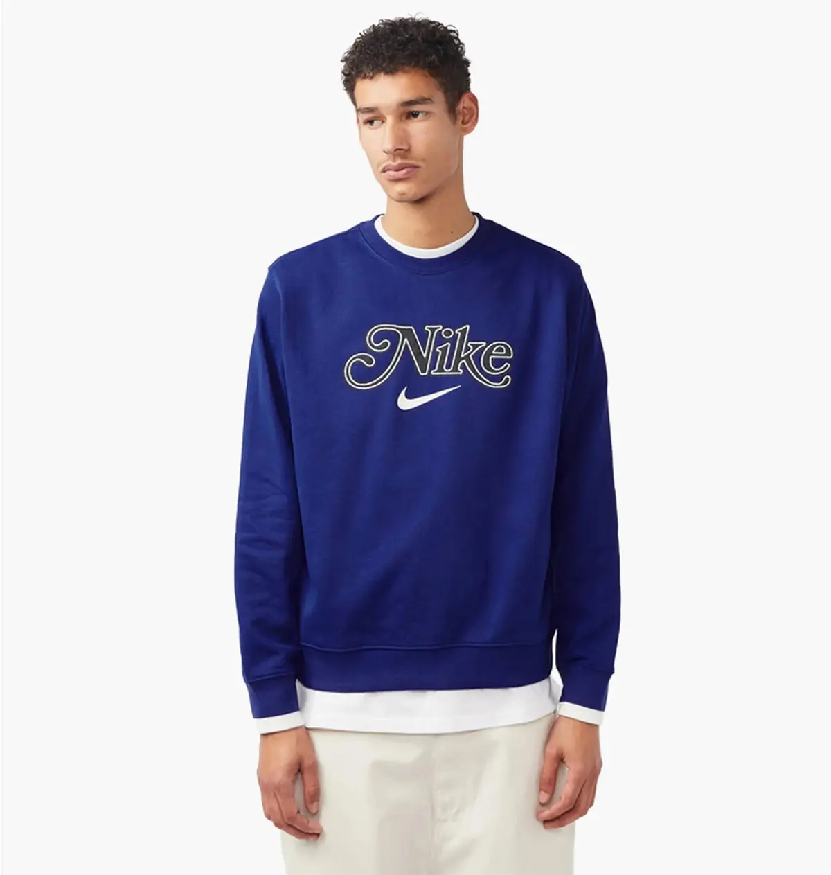 Кофта чоловіча Nike T100 Crew Sweatshirt Blue