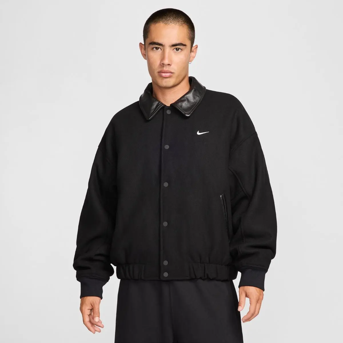 Куртка мужская Nike Solo Wool Varsityjkt черная FZ1168-010