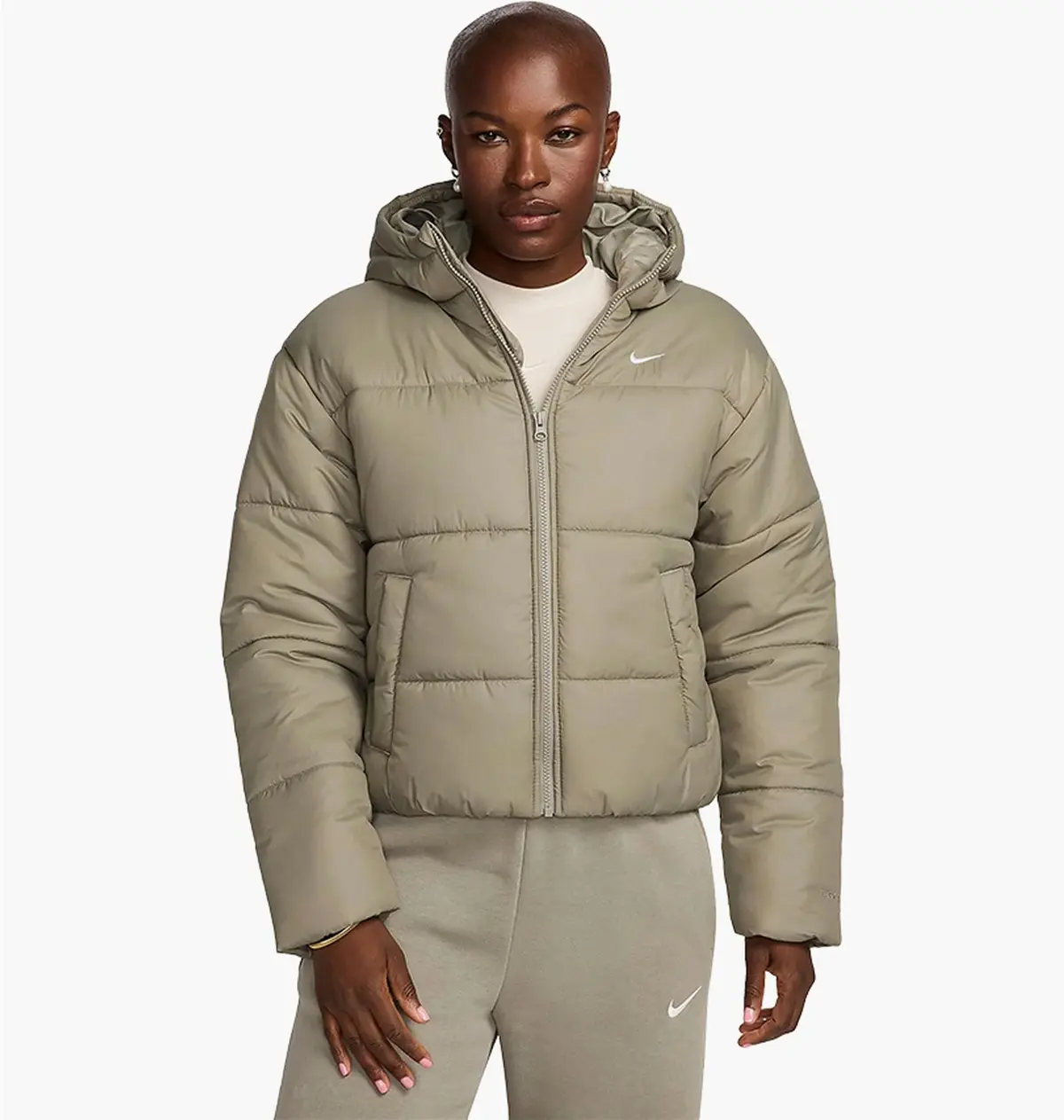 Куртка жіноча Nike Therma-Fit Sportswear Classic Puffer Grey