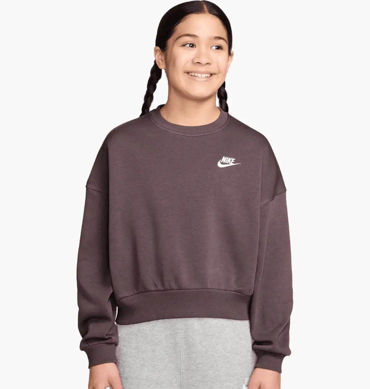 Светр дитячий Nike Club Fleece Boxy Crew-Neck Violet
