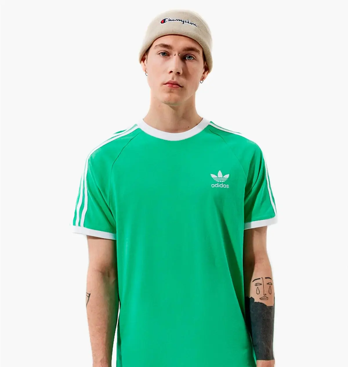 Футболка чоловіча Adidas T-Shirt 3-Stripes Tee Green