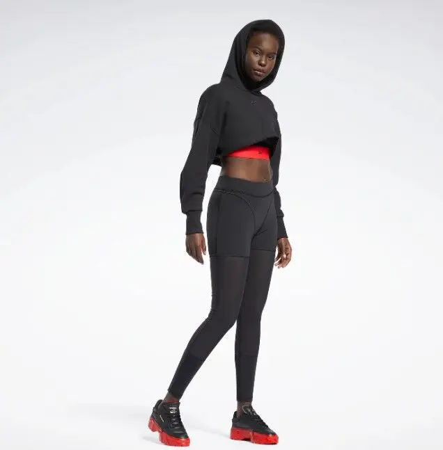 Лосіни жіночі Reebok Apparel Women Cardi B Mesh High-Rise Leggings Black