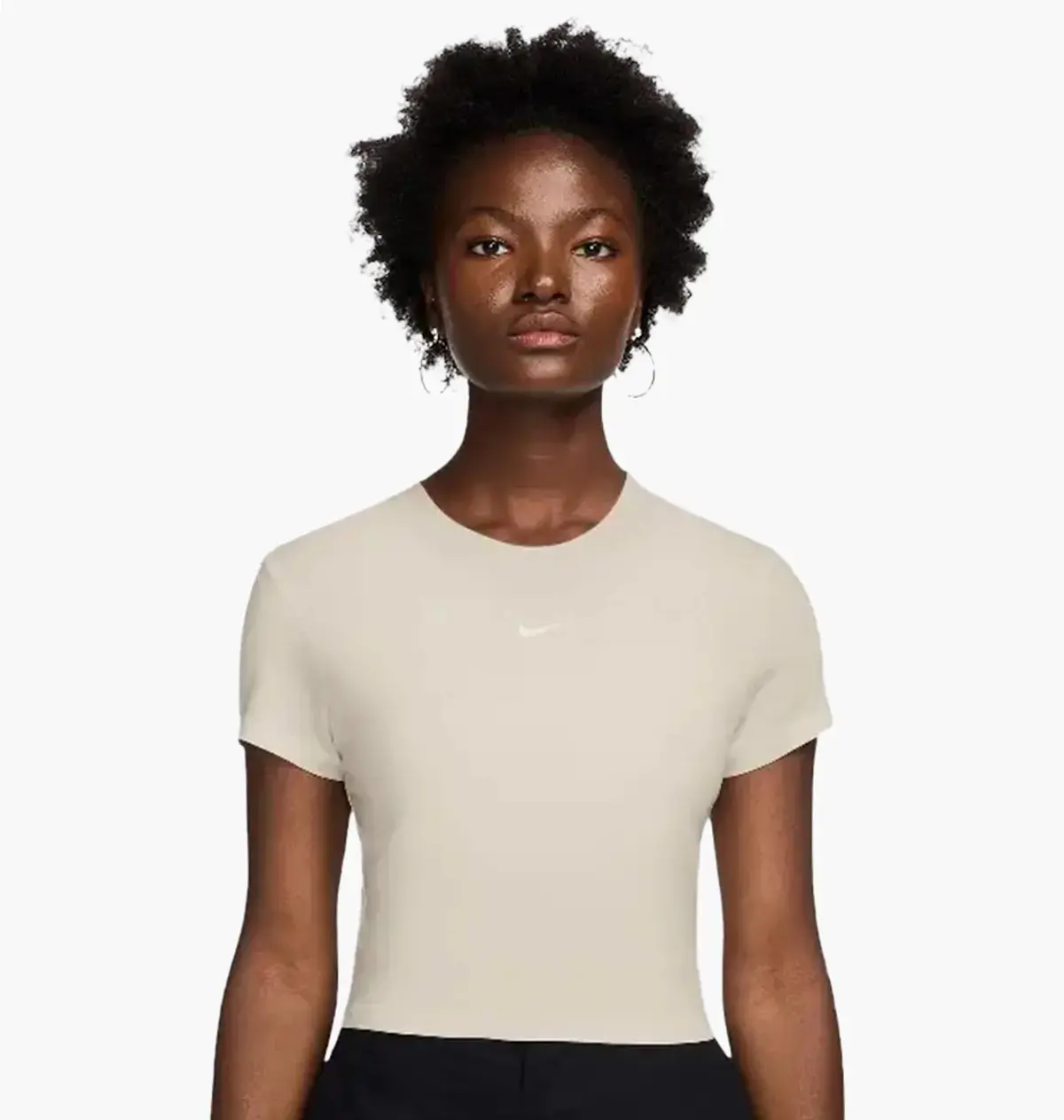 Футболка жіноча Nike Chill Knit Cropped T-Shirt Beige