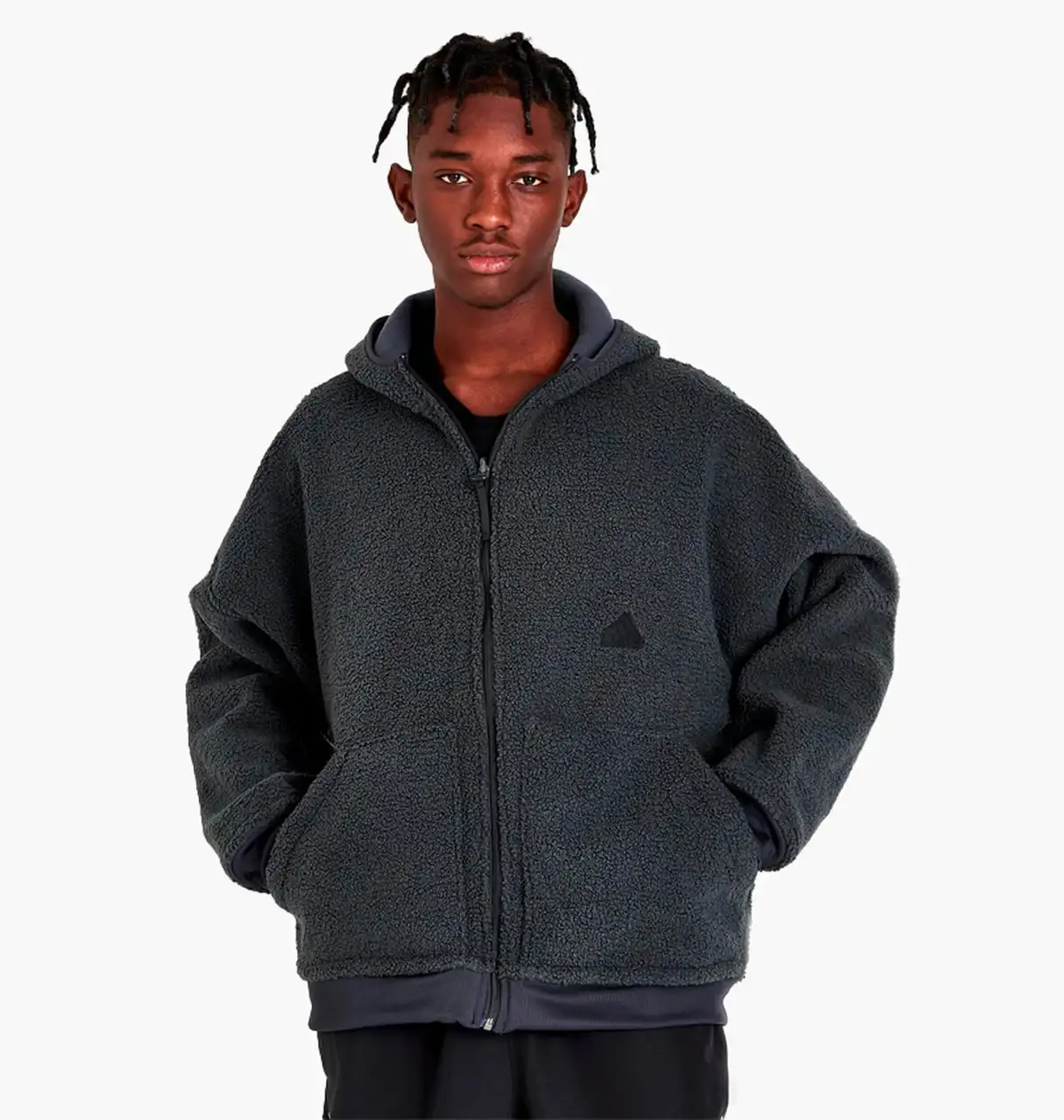 Кофта чоловіча Adidas Sportswear Polar Fleece Full-Zip Hooded Sweatshirt Black