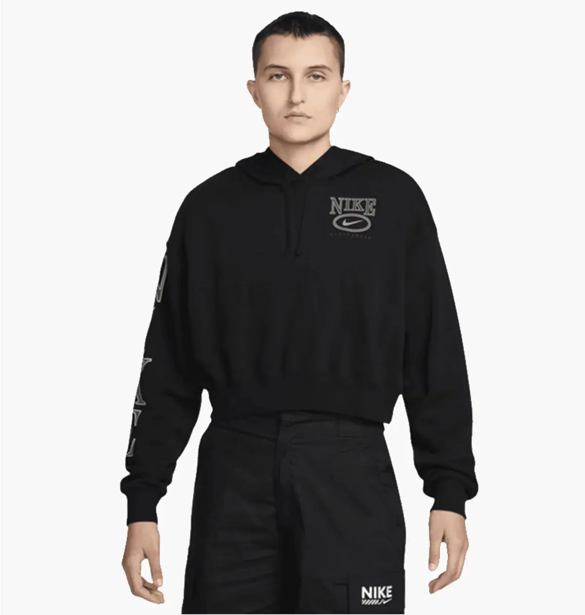 Кофта унисекс Nike Sportswear Club Fleece Oversized Graphic Crop Black