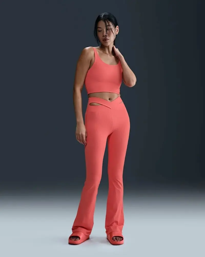 Лосины женские Nike Zenvy Rib оранжевые HJ1846-814