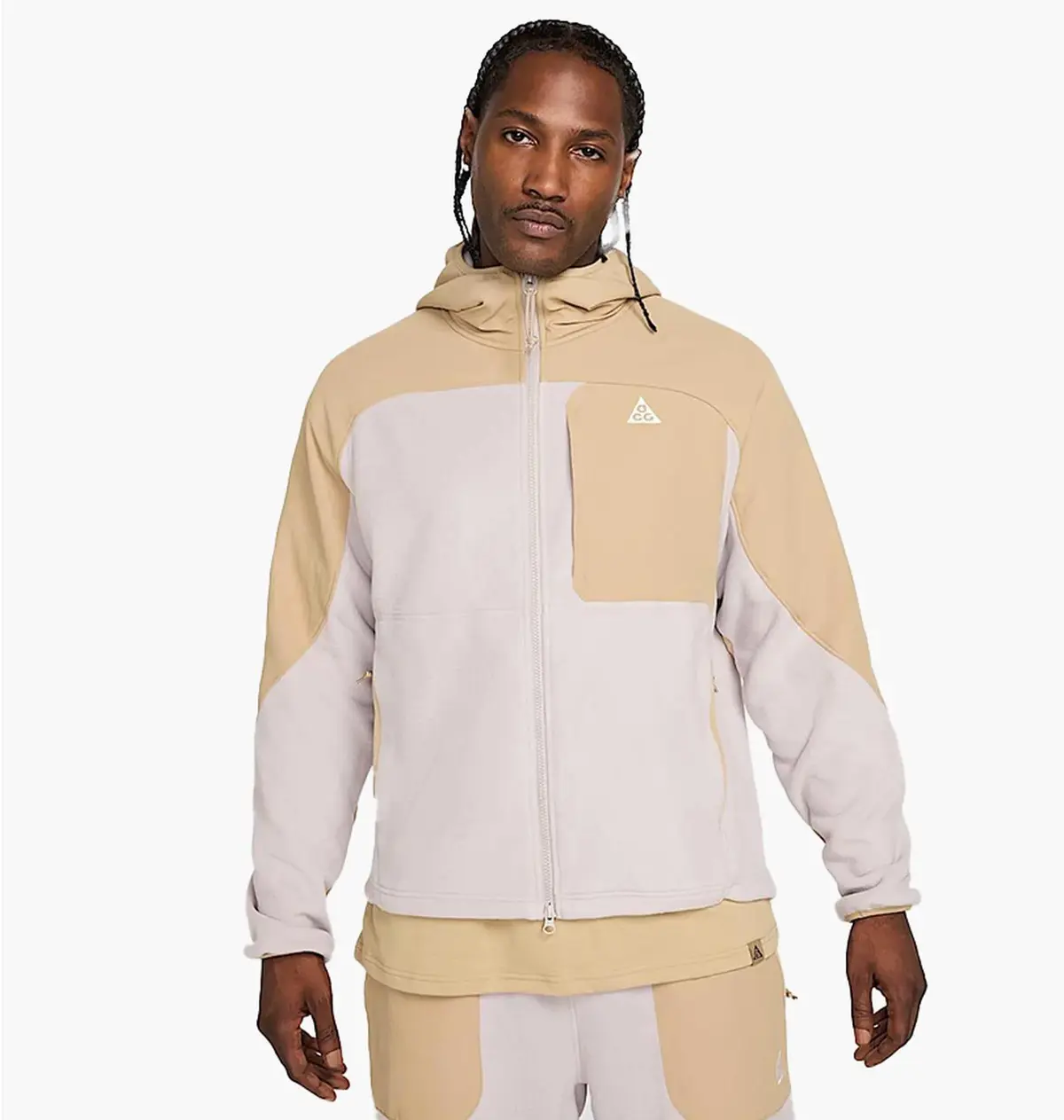 Кофта мужская Nike Acg Plus Full-Zip Hooded Mid Layer Beige