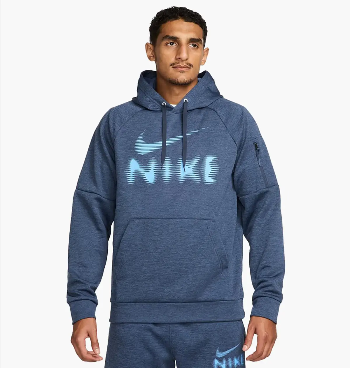 Кофта мужская Nike Tf Po Hoodie Swoosh Blue
