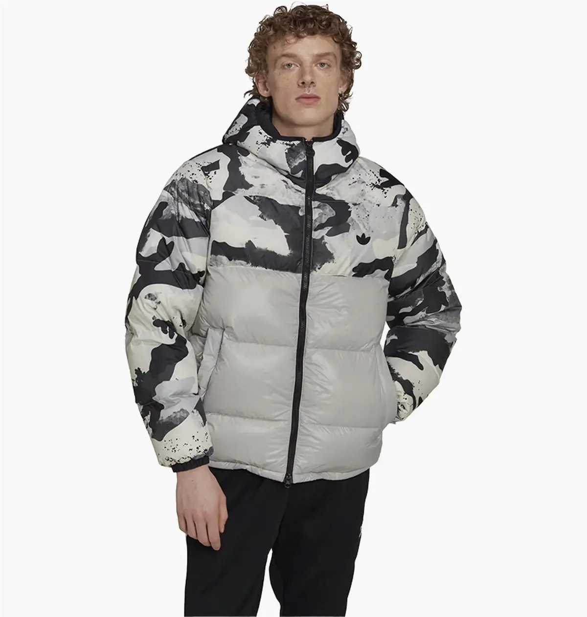 Куртка мужская Adidas Down Regen Camo Hooded Puffer Jacket Grey