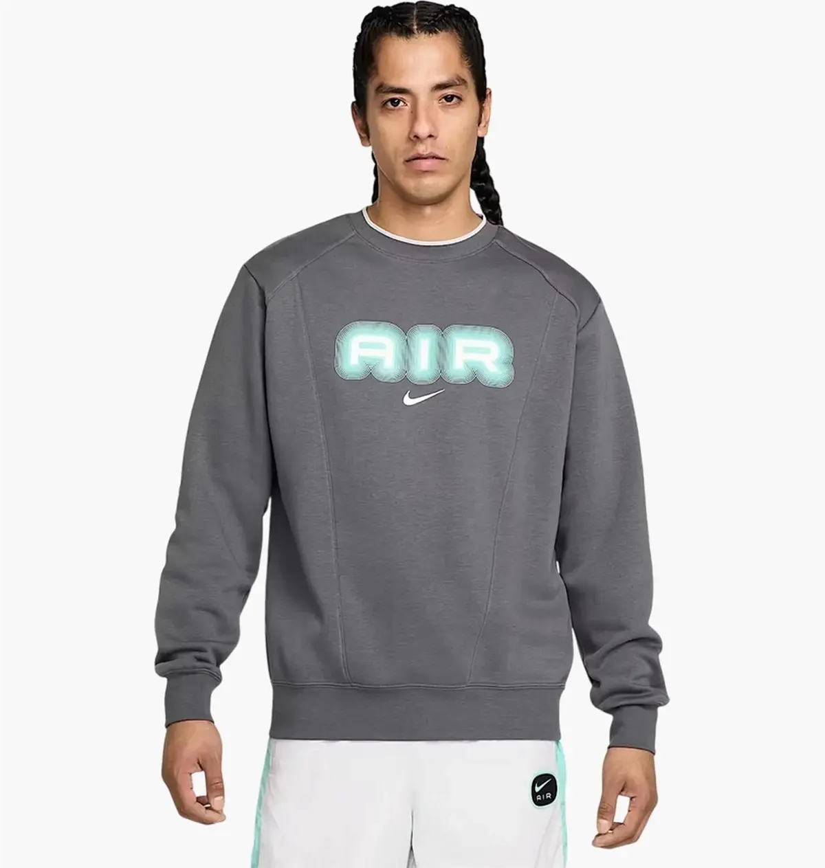 Кофта чоловіча Nike Air Fleece Crew Sweatshirt сіра HM0177-068