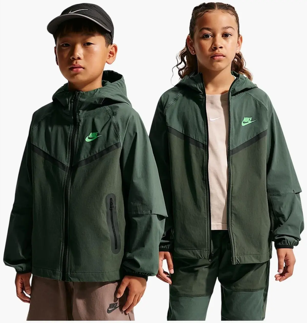 Светр дитячий Nike Tech Big Woven Olive