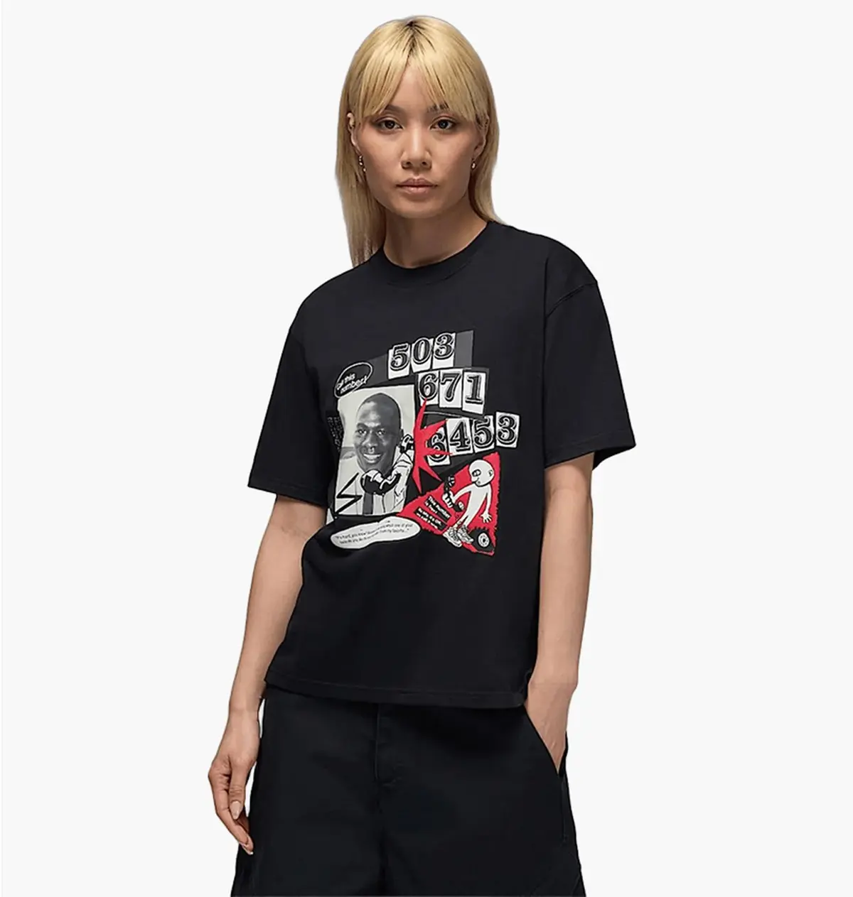 Футболка жіноча Nike W J Flt Ss Gf Gfx Tee Vlt Black