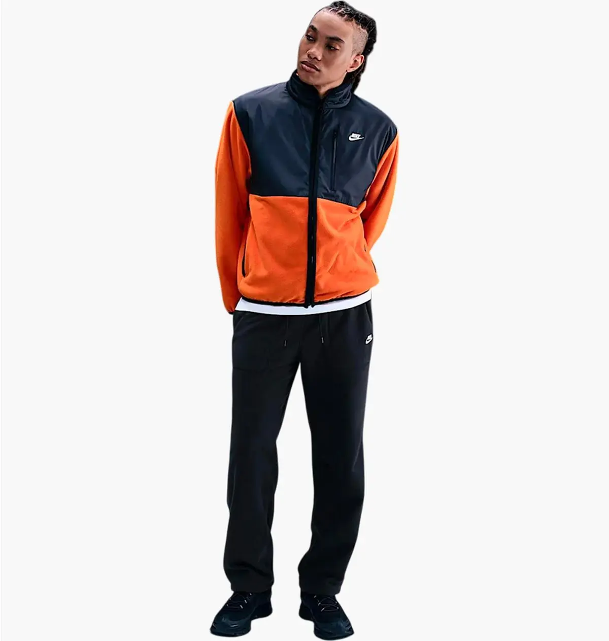 Брюки чоловічі Nike Club Winterized Black/Orange