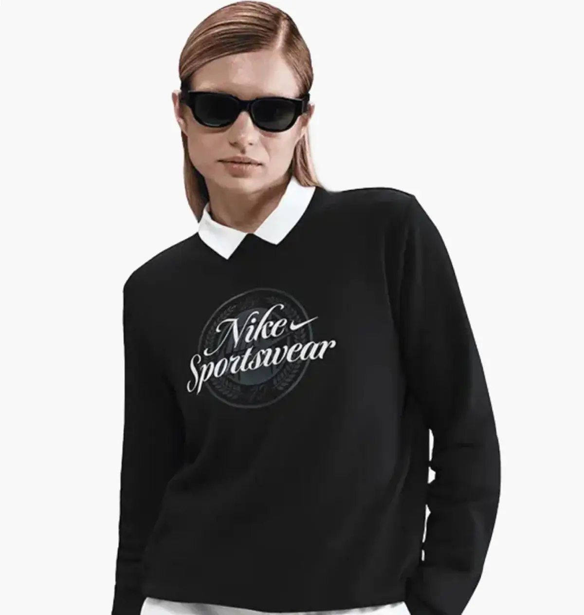 Кофта женские Nike Sportswear Club Fleece Graphic Crew Black