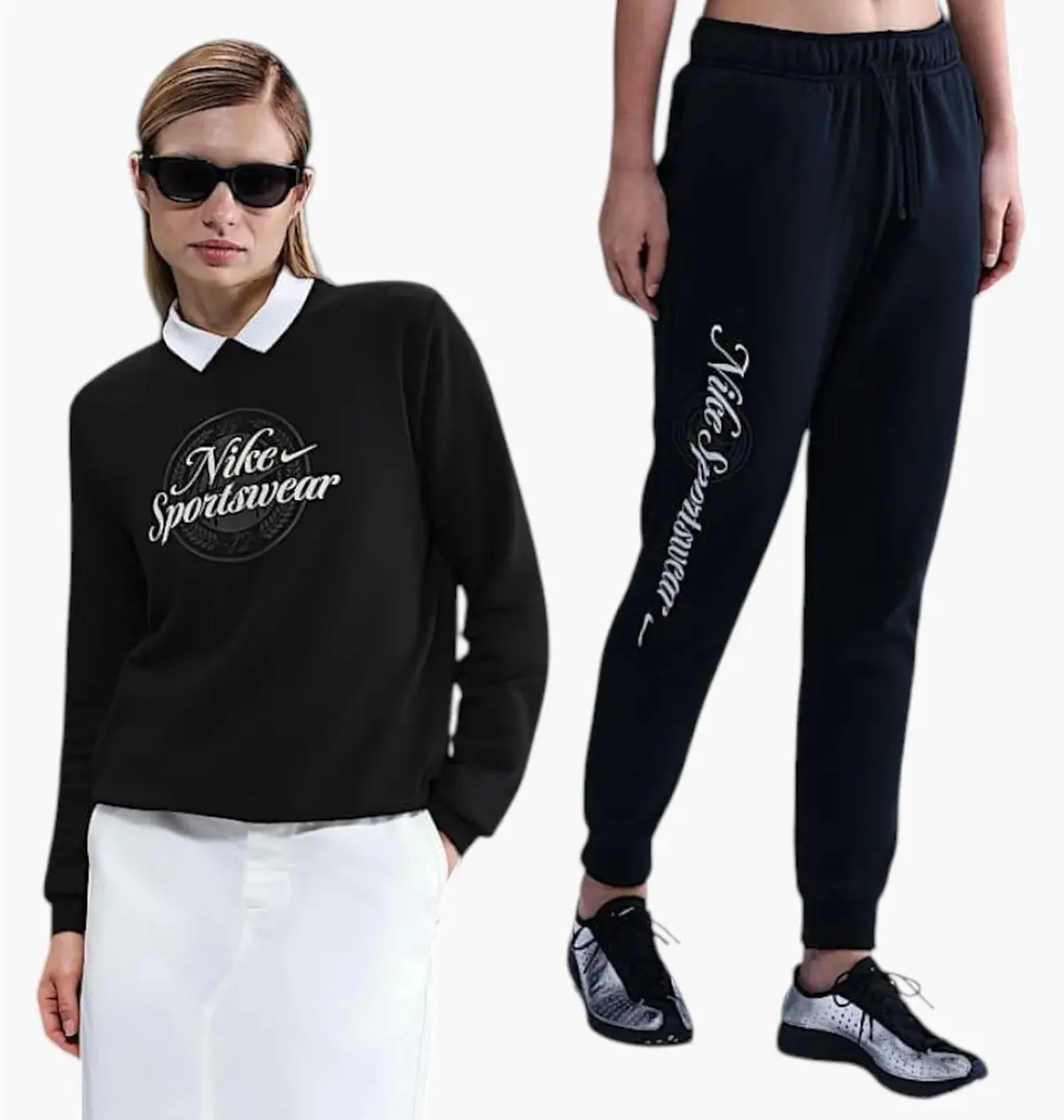 Спортивный костюм женской Nike Sportswear Club Fleece Graphic Crew Black