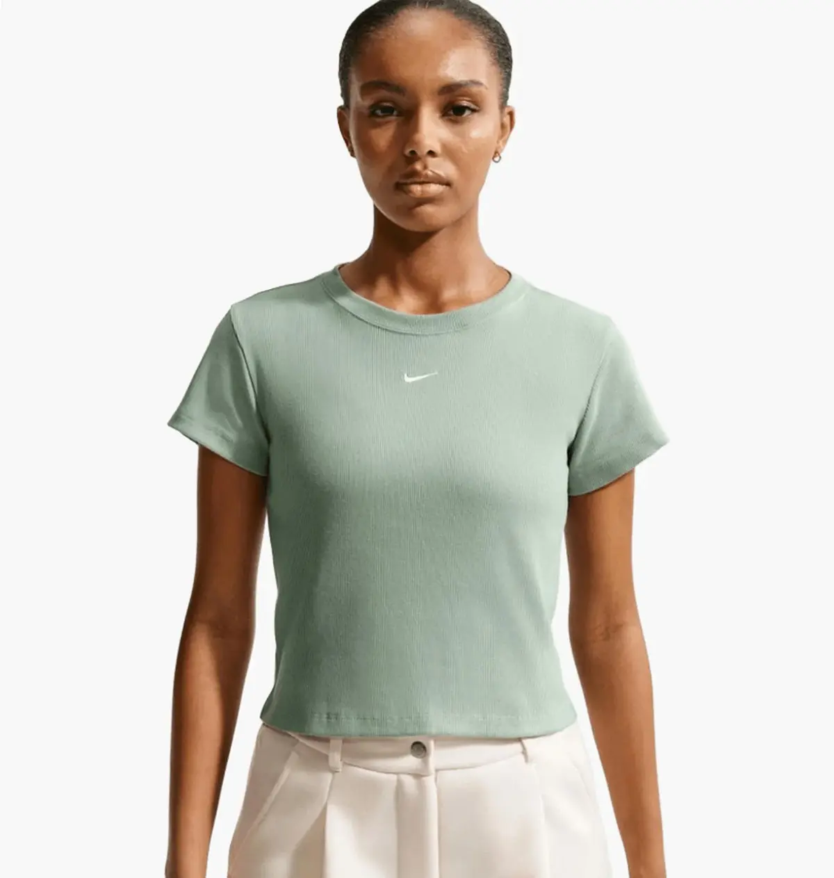 Футболка жіноча Nike W Nsw Rib Tght Ss Green