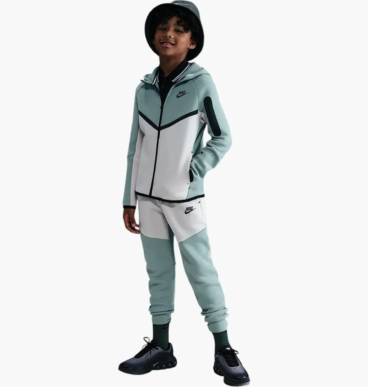 Спортивный костюм детской Nike Sportswear Tech Fleece Green/Grey