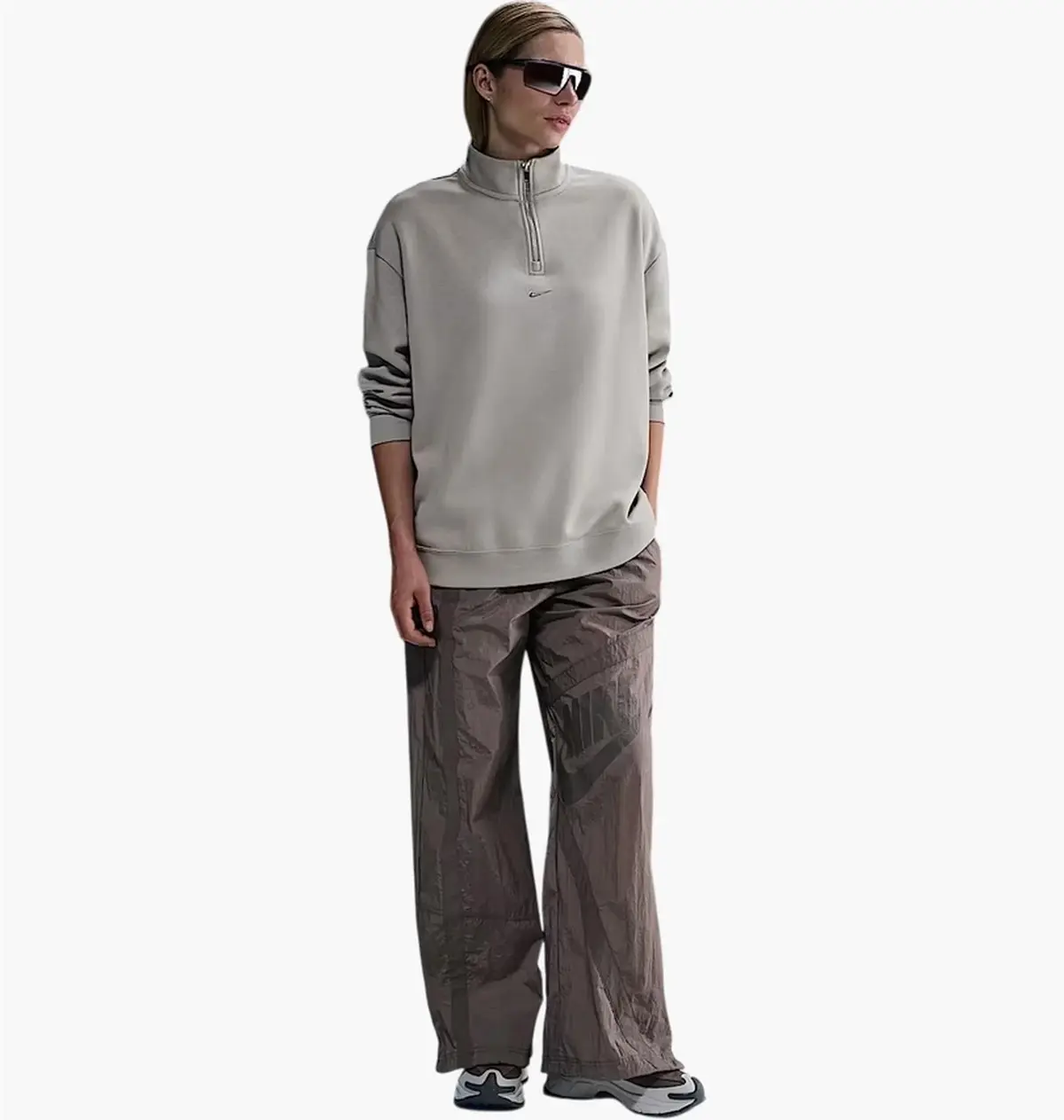Кофта женские Nike Sportswear Fleece 1/4-Zip Grey