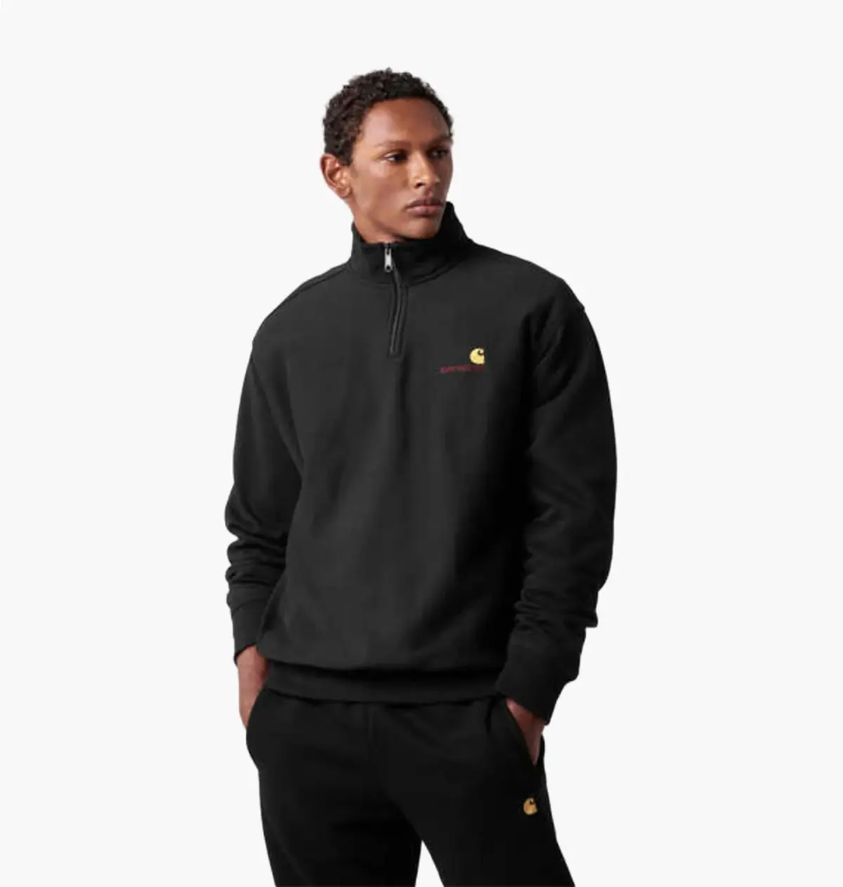 Кофта чоловіча Carhartt Wip American Script Half Zip Sweatshirt Black