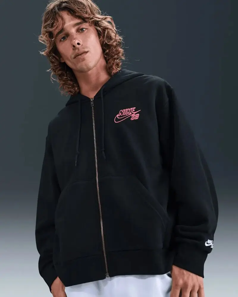 Кофта мужская Nike SB Fleece Full-Zip черная IB1849-010
