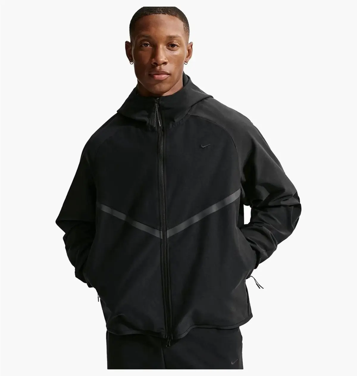 Куртка чоловіча Nike Tech Mens Shori Knit Full-Zip Windrunner Jacket Black