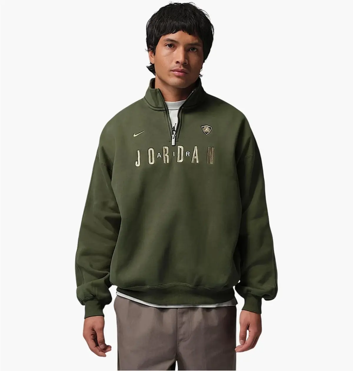 Кофта чоловіча Jordan Flight Graphic Fleece 1/4-Zip Olive