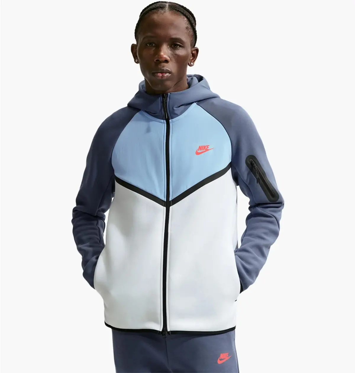 Кофта чоловіча Nike Tech Fleece Windrunner Full-Zip White/Blue