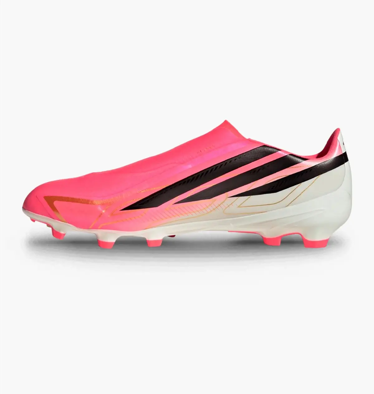 Бутсы мужские Adidas F50 Hyperfast League Laceless Fg Pink/Beige