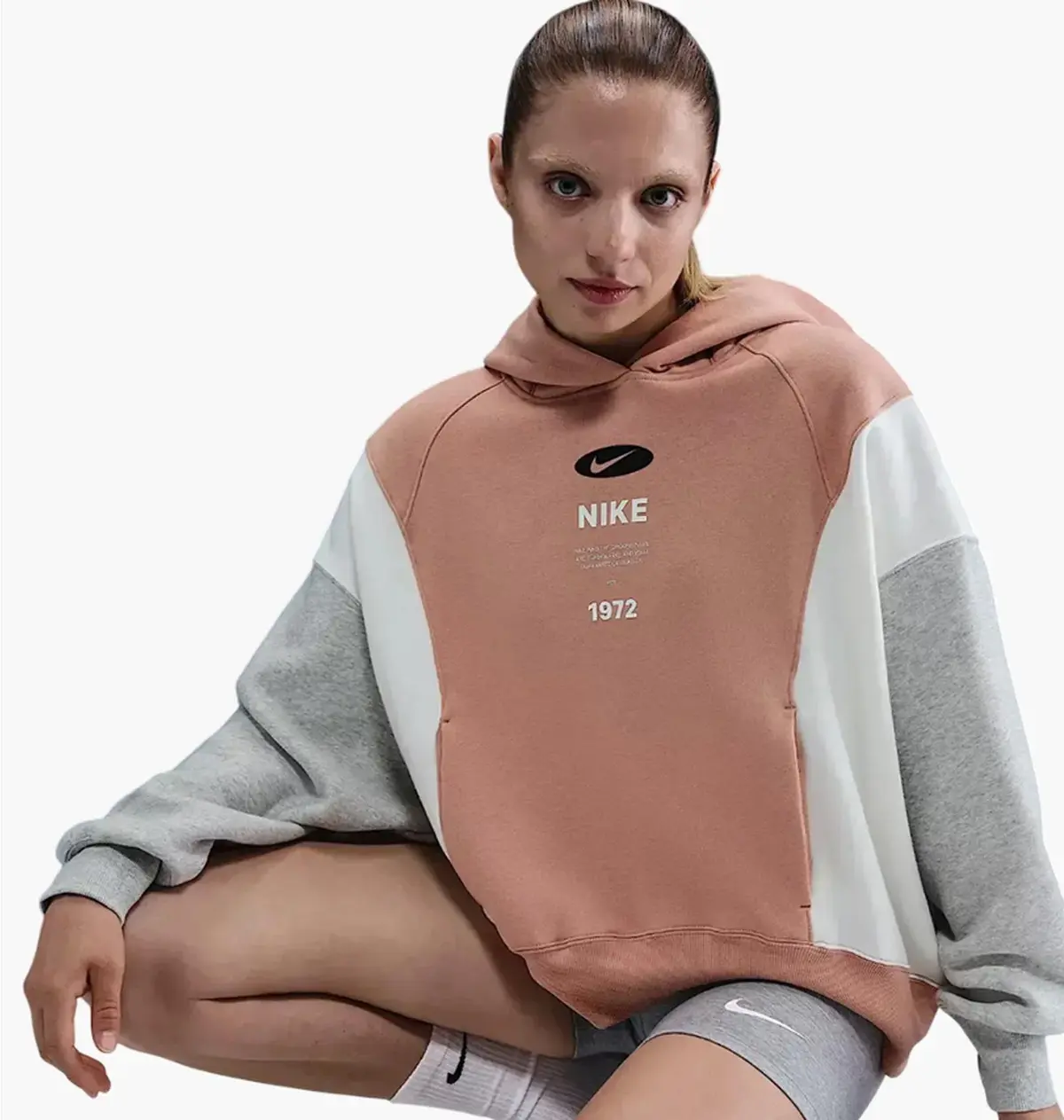 Кофта жіночі Nike Nsw Phnx Flc Remix Peach/Multi