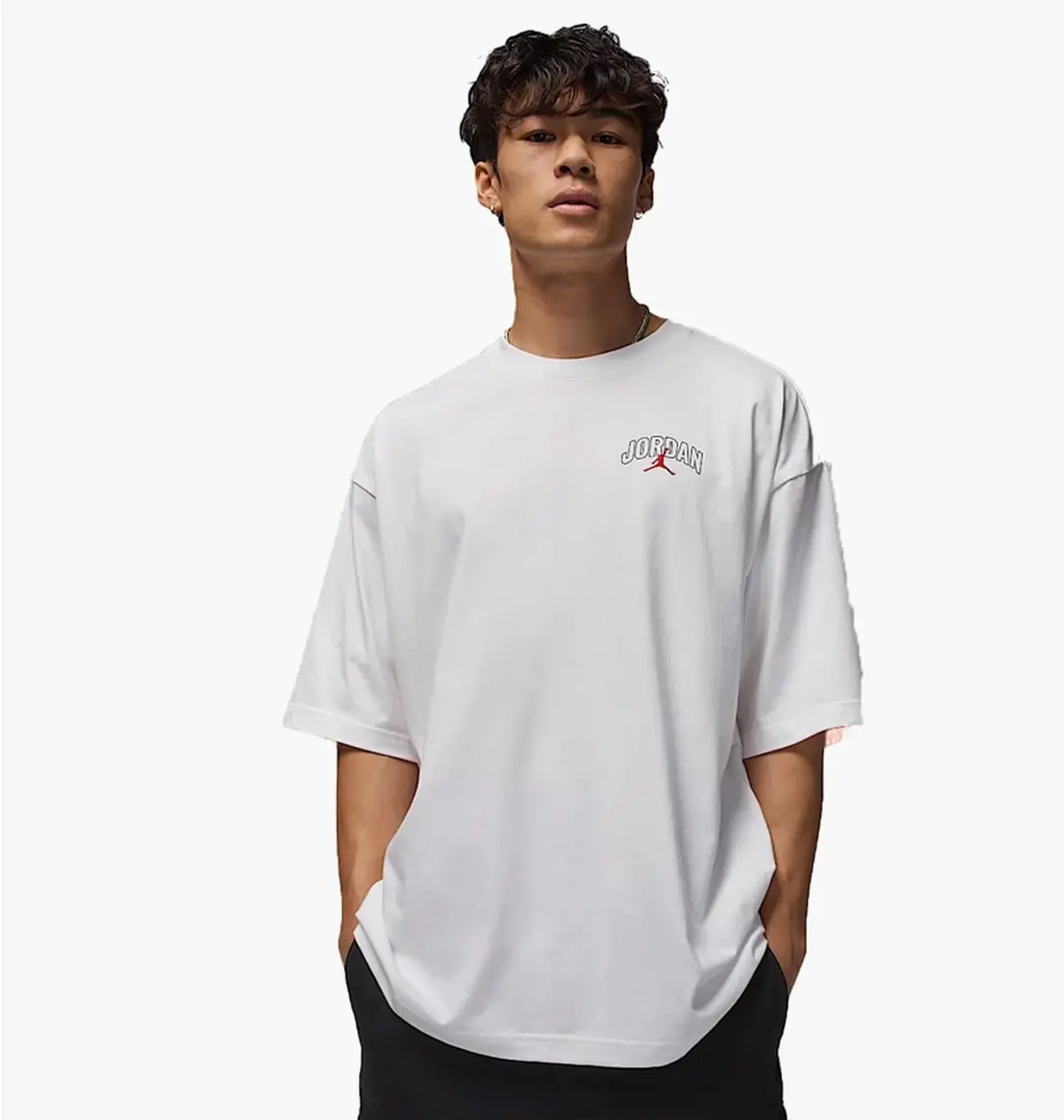 Футболка мужская Jordan Mens Brooklyn Logo Oversized T-Shirt White